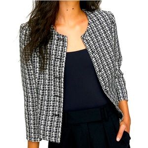 BABATON Tweed Little Black White Jacket Size 0
